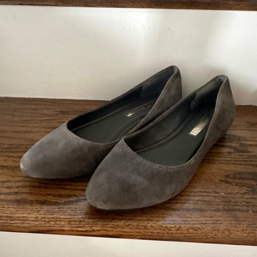 Dark Grey Suede Flats - Size 9